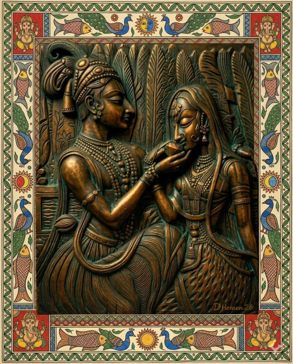 Eternal Devotion: A Resonant Union (PRT-18374-122422) - Canvas Art Print - 29in X 36in