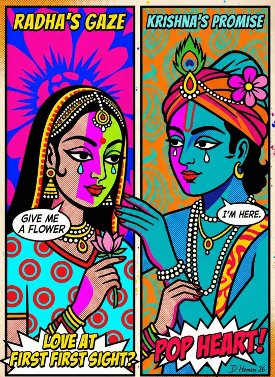 Title: POP HEART: Love At First Sight! (PRT-18374-122326) - Canvas Art Print - 22in X 30in