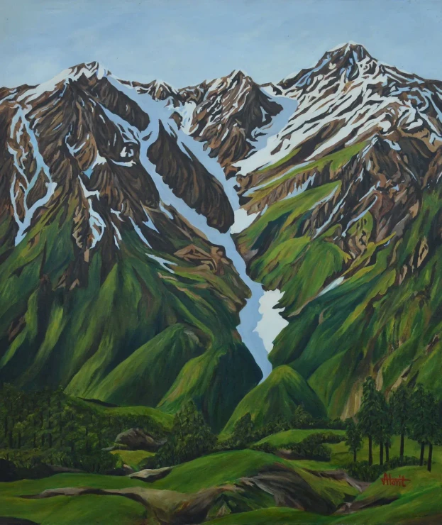 Snow-clad Mountains Himalayas (PRT-2948-122506) - Canvas Art Print - 15in X 18in
