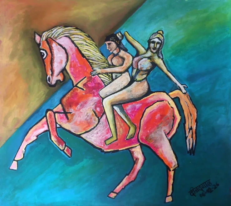 Freedom (ART-17698-122527) - Handpainted Art Painting - 21in X 19in