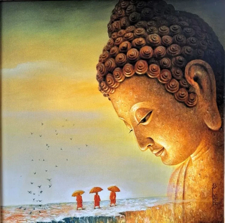 God's Way (ART-1758-122523) - Handpainted Art Painting - 24in X 24in