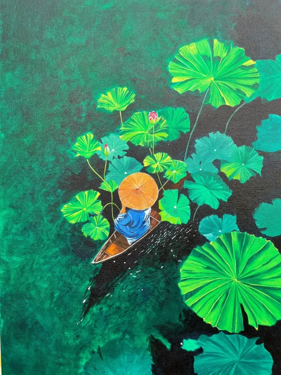 The Silent Passage. (ART-18557-122628) - Handpainted Art Painting - 22in X 30in