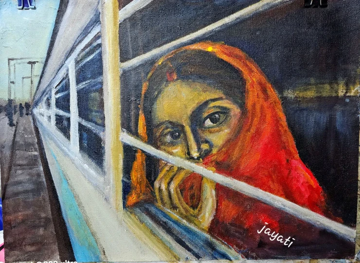 Longing (ART-18580-122568) - Handpainted Art Painting - 11in X 16in