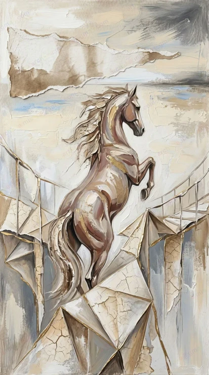 The Bridge Of Trust - Series: Beasts Of The Inner Cosmos - 09 (PRT-15697-122733) - Canvas Art Print - 33in X 60in