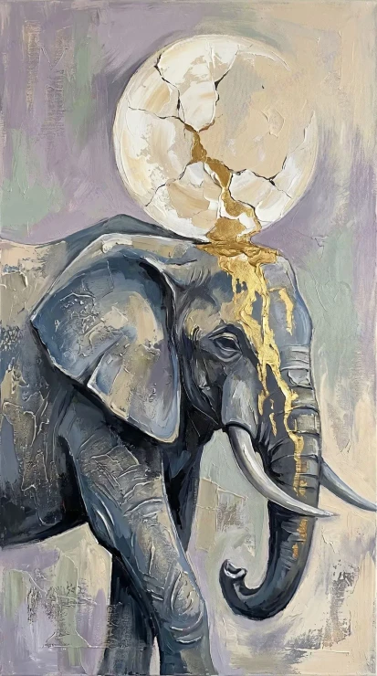 Power Lives In Gentle Hearts - Series: Beasts Of The Inner Cosmos - 02 (PRT-15697-122726) - Canvas Art Print - 33in X 60in