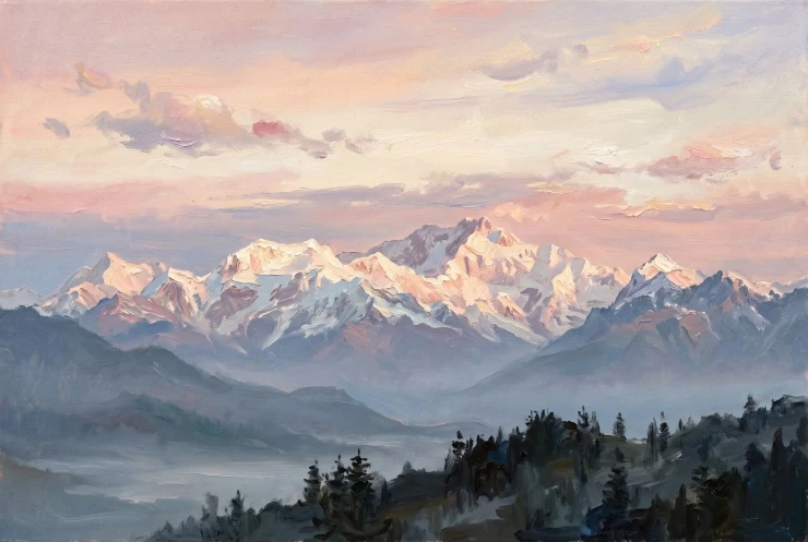 Nature Paints With Pure Light. (Sacred Peaks — A Himalayan Landscape Collection) (PRT-15697-122684) - Canvas Art Print - 60in X 40in