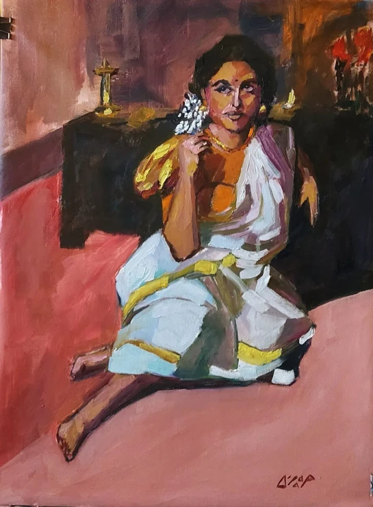 One Evening (ART-8322-122781) - Handpainted Art Painting - 17in X 24in