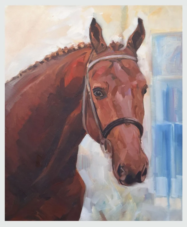 Horse Brown (ART-18572-122669) - Handpainted Art Painting - 30in X 36in