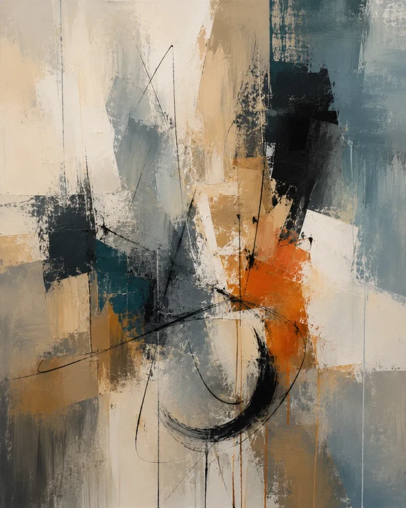 Abstract Painting (ART-3319-122867) - Handpainted Art Painting - 30in X 36in