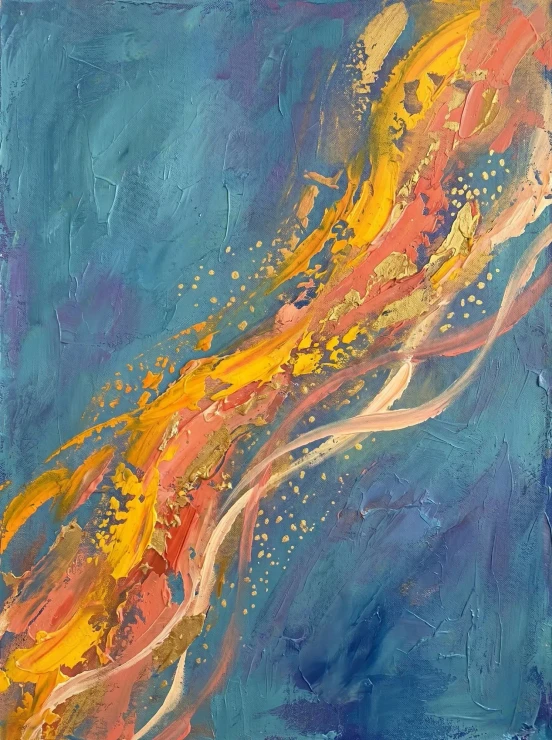 Saffron Wind Of Awakening | Luminous Awakening Collection | 07 Of 50 (PRT-15697-122845) - Canvas Art Print - 45in X 60in