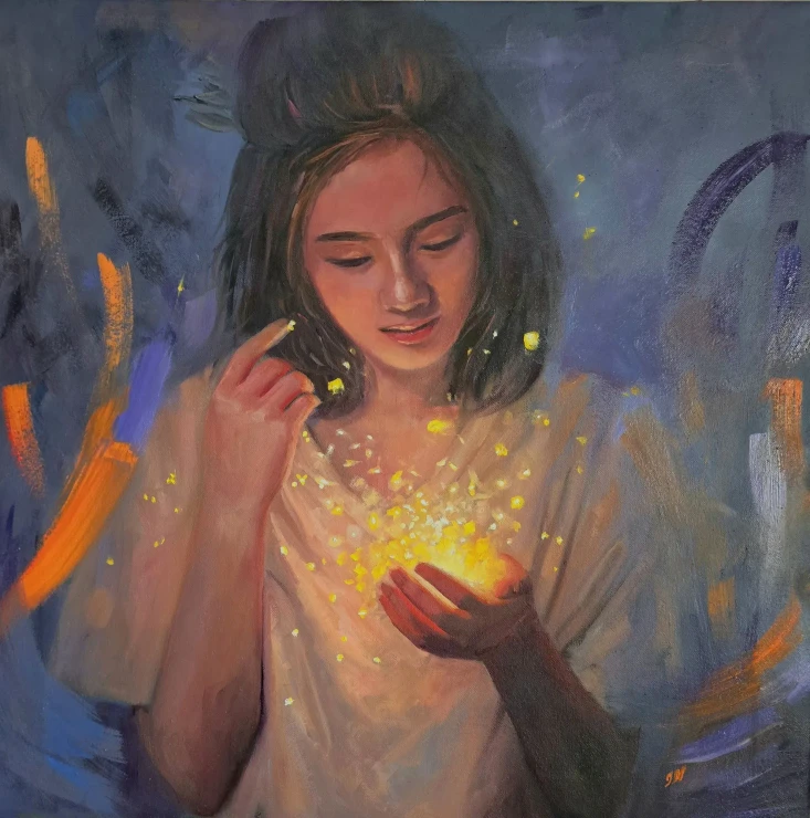 Light Within (ART-5120-122944) - Handpainted Art Painting - 24in X 24in
