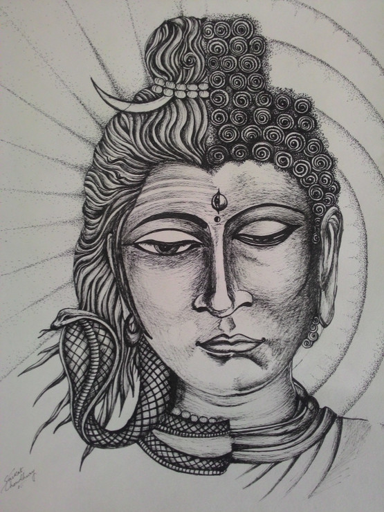 Shivudha (ART_35_11208) - Handpainted Art Painting - 10in X 7in