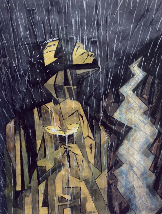 Where Freedom Meets Rain (ART-18648-122986) - Handpainted Art Painting - 10in X 12in