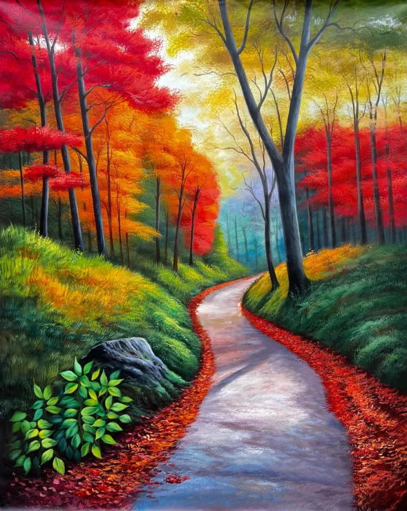 Landscape Painting (ART-6706-123014) - Handpainted Art Painting - 36in X 48in