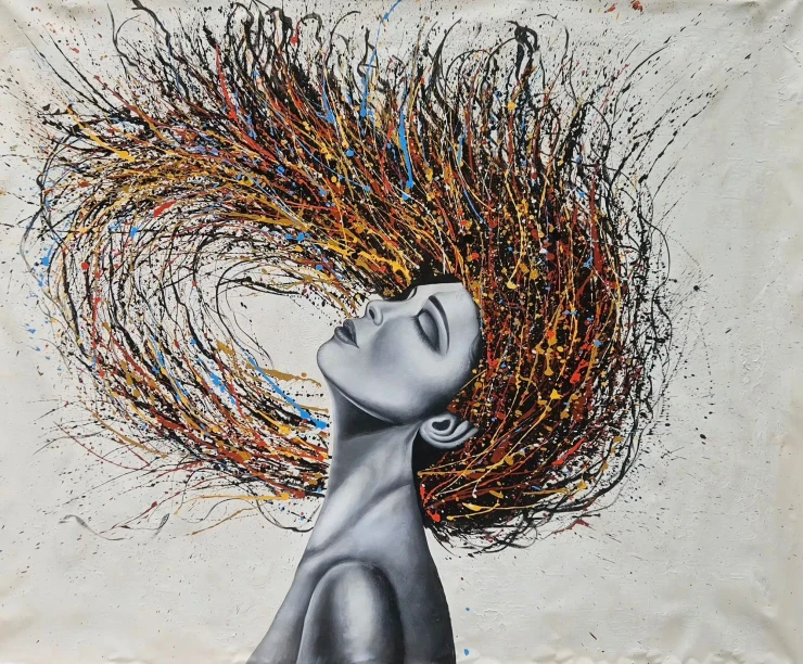 Figure Painting (ART-6706-123011) - Handpainted Art Painting - 56in X 46in