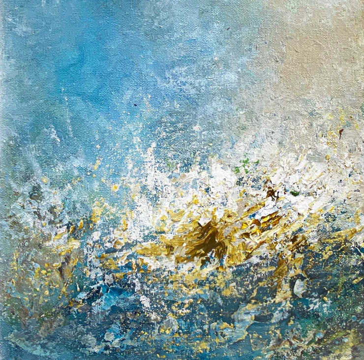 Sea Of Golden Light (ART-8156-123115) - Handpainted Art Painting - 10in X 10in