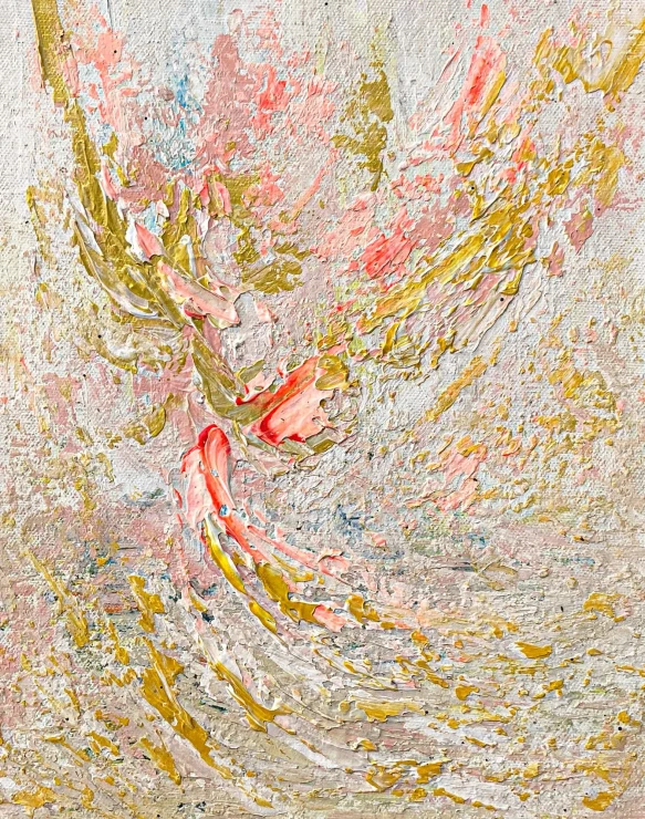 Auric Petal Dance (ART-8156-123120) - Handpainted Art Painting - 9in X 11in