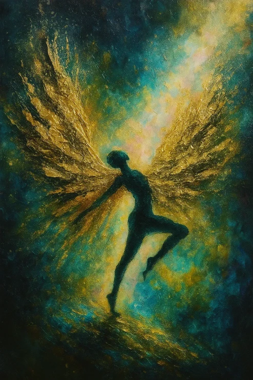 Wings Of Light (ART-8156-123071) - Handpainted Art Painting - 10in X 8in