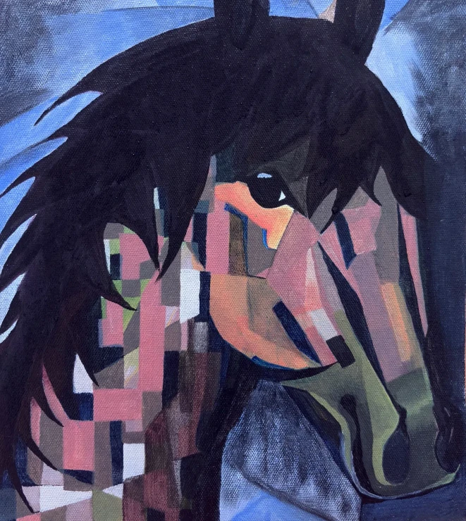 Fragmented Spirit (ART-18648-123176) - Handpainted Art Painting - 10in X 12in