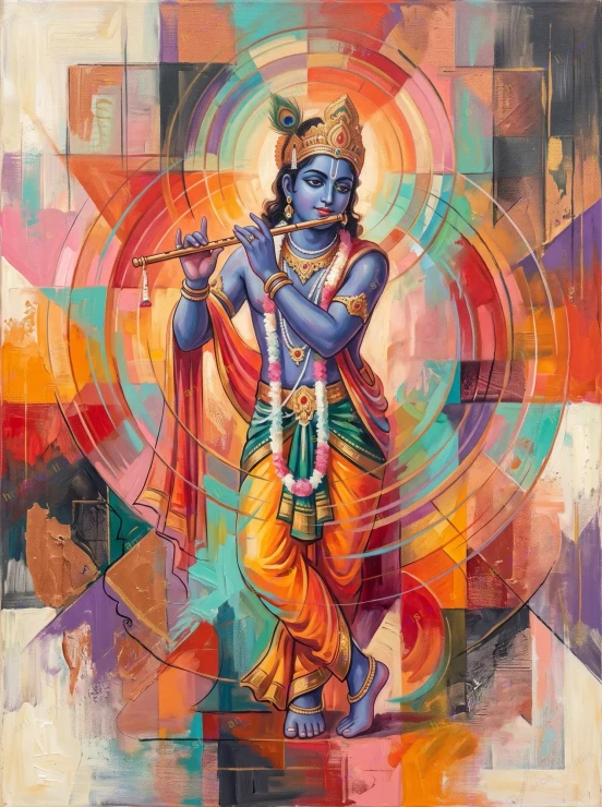 Eternal Flute Resonance (PRT-15697-123414) - Canvas Art Print - 45in X 60in