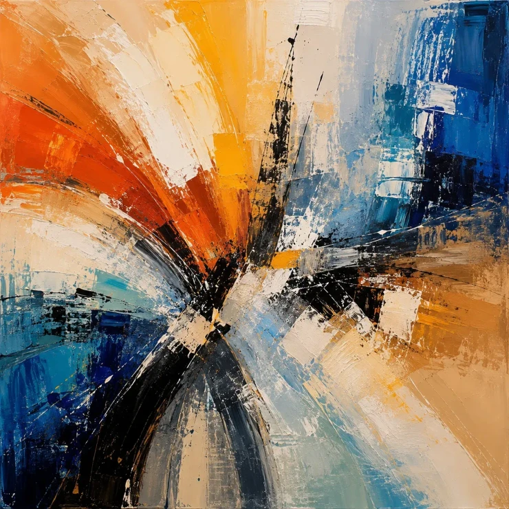 Abstract Painting (ART-3319-123469) - Handpainted Art Painting - 36in X 36in
