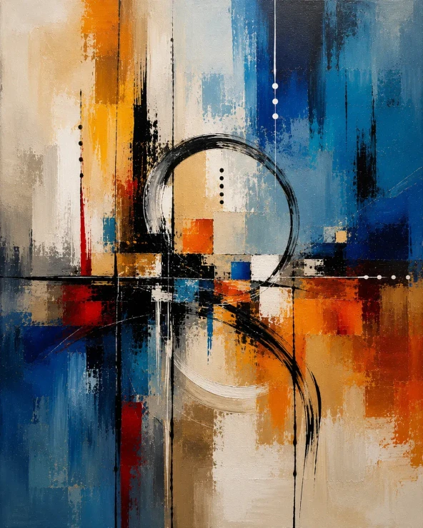 Abstract Painting (ART-3319-123460) - Handpainted Art Painting - 30in X 36in