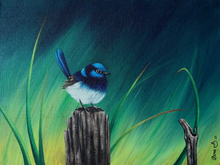 Small Majesty (ART-18722-123523) - Handpainted Art Painting - 16in X 12in