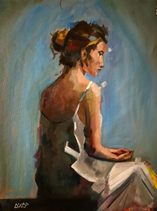 Portrait (ART-8322-123489) - Handpainted Art Painting - 17in X 24in