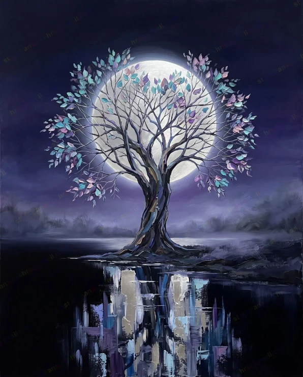 Halo Of Stillness (PRT-15697-123642) - Canvas Art Print - 48in X 60in