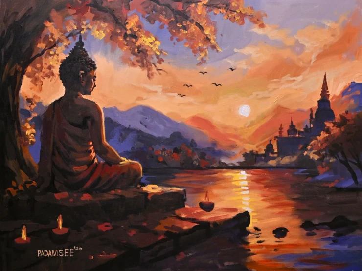 STILLNESS OF ENLIGHTENMENT (PRT-18703-123882) - Canvas Art Print - 36in X 27in