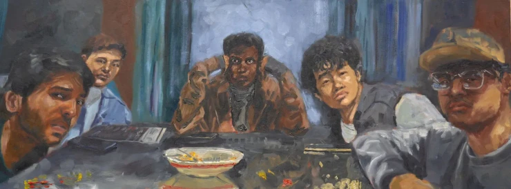 Me And The Boys (ART-18800-123912) - Handpainted Art Painting - 48in X 18in