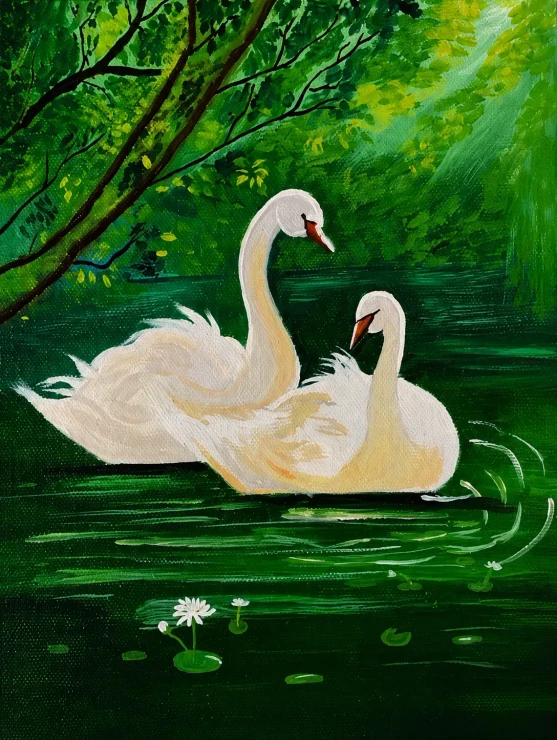 Whispers Of Love (ART-18829-124010) - Handpainted Art Painting - 8in X 9in