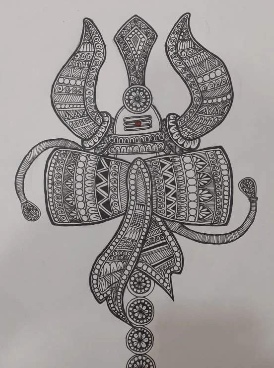 Divine Mahadev – Original Handmade Shiva Mandala Art (ART-18546-124043) - Handpainted Art Painting - 10in X 13in
