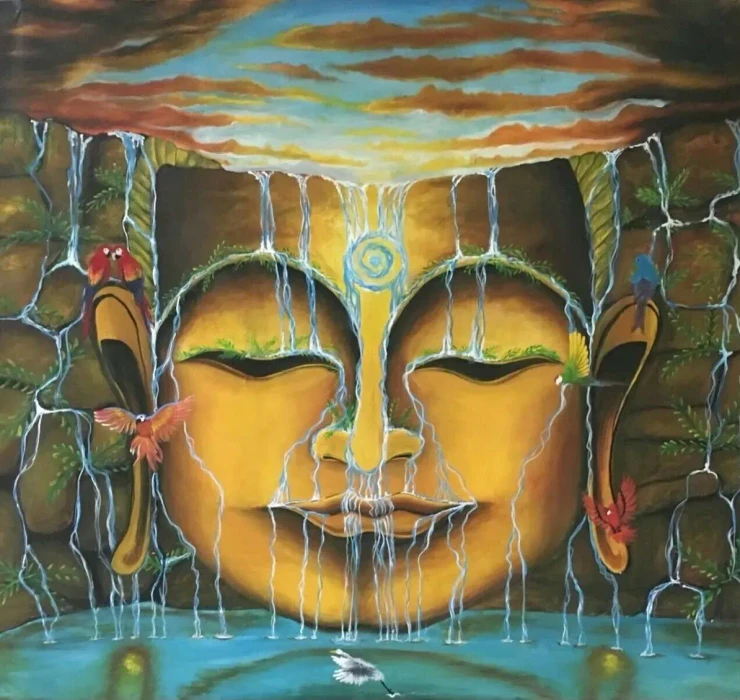 Oneness With Self (ART-18878-124111) - Handpainted Art Painting - 42in X 46in