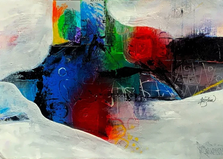 Inner Landscape (ART-18873-124373) - Handpainted Art Painting - 17in X 12in