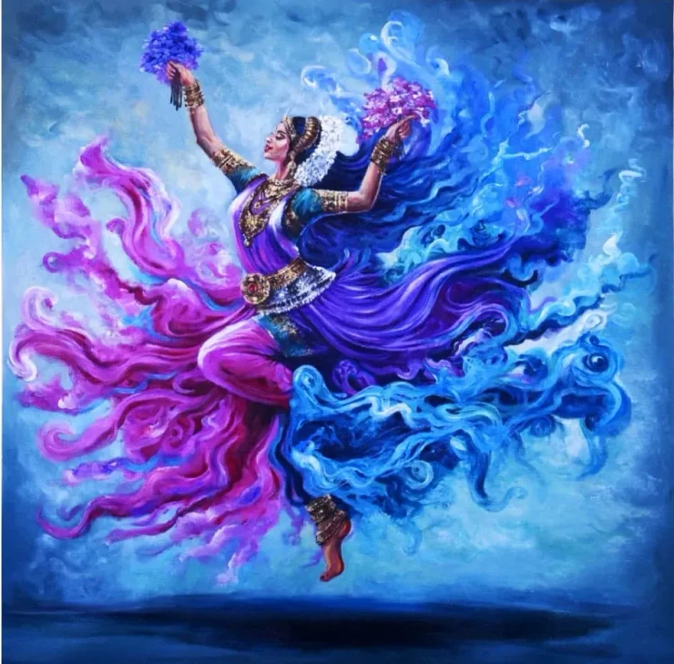 Dancer (ART-701-124164) - Handpainted Art Painting - 36in X 36in