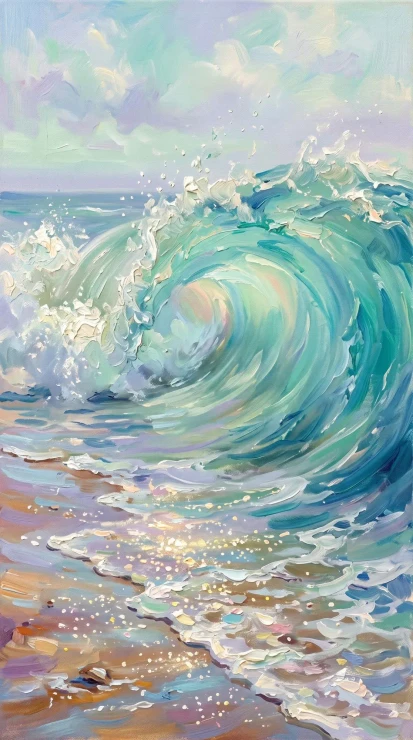 Crest Of Luminous Tides (PRT-16861-124460) - Canvas Art Print - 33in X 60in