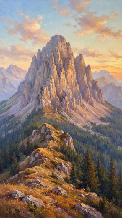 Golden Summit At Dusk (PRT-16861-124394) - Canvas Art Print - 33in X 60in