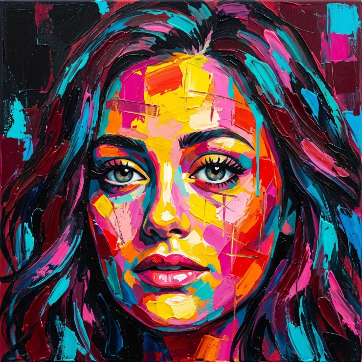 A Chromatic Gaze Awakened (PRT-15697-124391) - Canvas Art Print - 60in X 60in