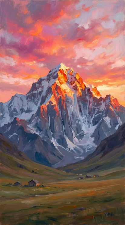 Echoes Of The Alpenglow (PRT-16861-124370) - Canvas Art Print - 33in X 60in