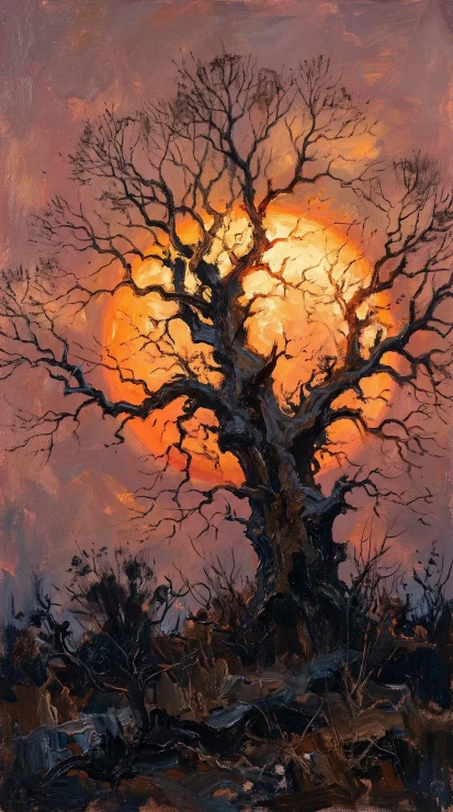 Sentinel Of The Amber Dusk (PRT-15697-124601) - Canvas Art Print - 33in X 60in