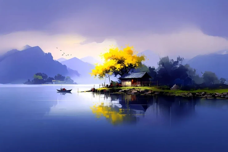 Golden Silence (PRT-18873-124329) - Canvas Art Print - 36in X 24in