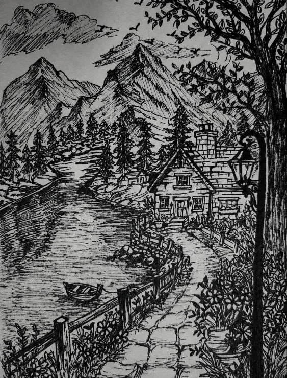 TO MY HOME (ART-18920-124743) - Handpainted Art Painting - 8in X 12in
