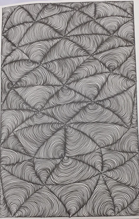 Infinite Flow – Organic Geometric Line Art (ART-18546-124692) - Handpainted Art Painting - 8in X 10in
