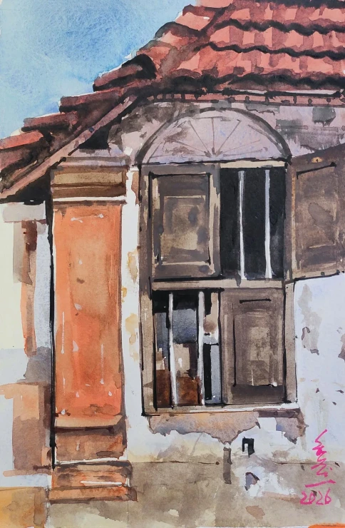 Household (ART-7901-124679) - Handpainted Art Painting - 8in X 11in