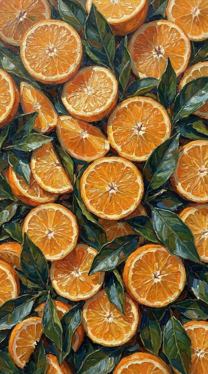 Symphony Of Sunlit Citrus (PRT-15697-124615) - Canvas Art Print - 33in X 60in