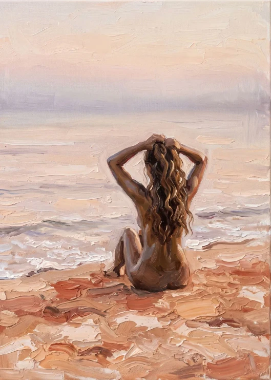 Solitude In Peach Light (PRT-16861-124762) - Canvas Art Print - 43in X 60in