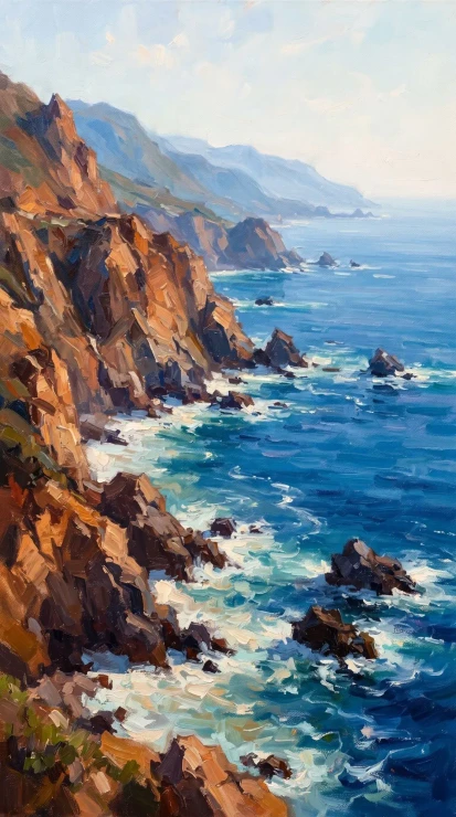 Tides Of Amber Stone (PRT-16861-124392) - Canvas Art Print - 33in X 60in