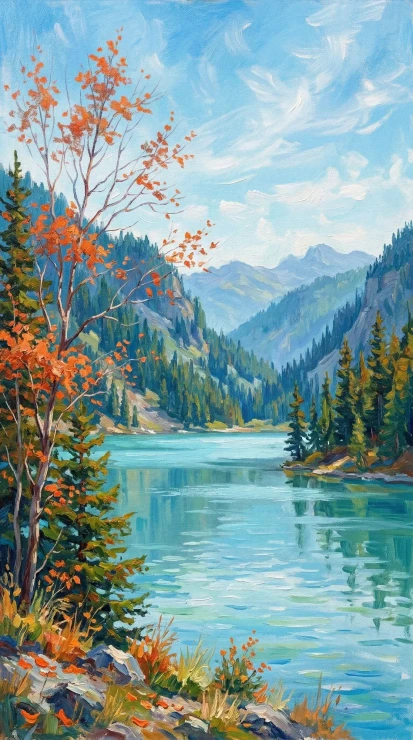 Whispers Of Alpine Waters (PRT-15697-124629) - Canvas Art Print - 33in X 60in