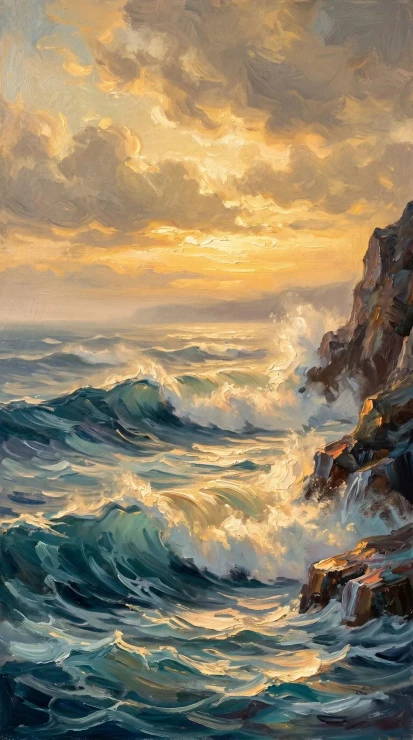 Radiance On The Indigo Tide (PRT-16861-124360) - Canvas Art Print - 33in X 60in